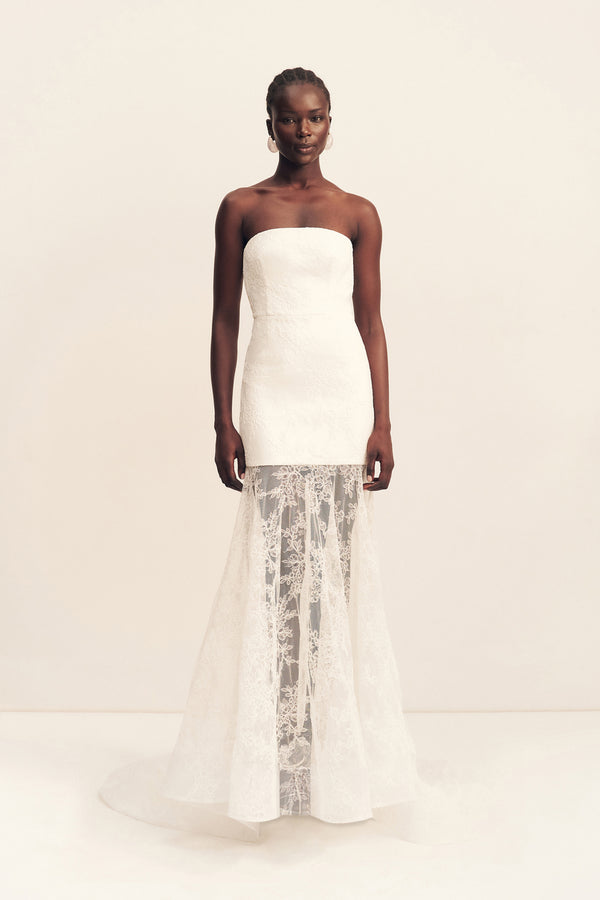 ELYSIAN STRAPLESS LACE GOWN_F