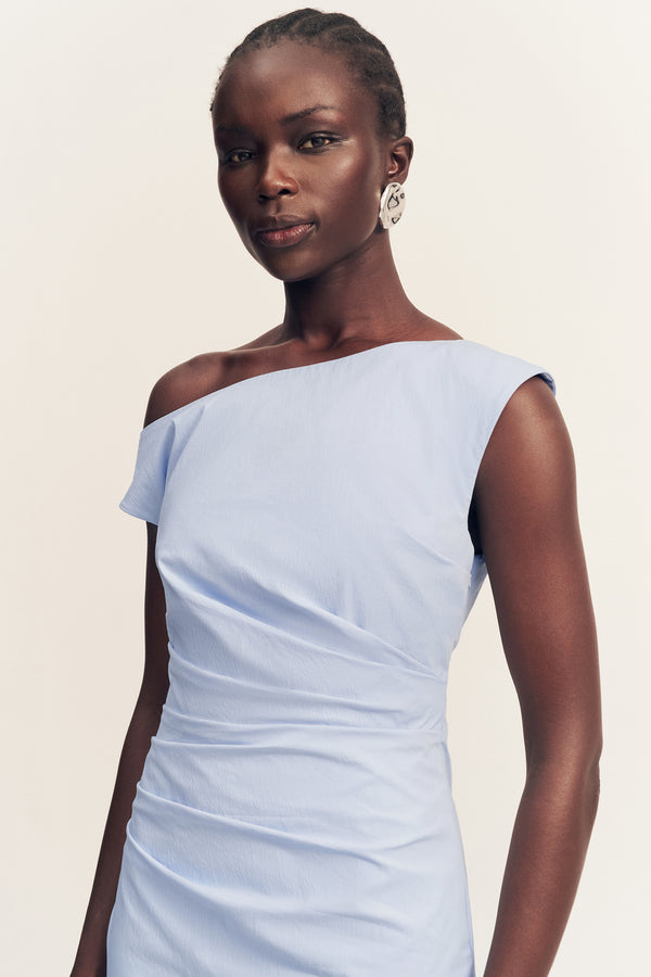 CAMPBELL OFF SHOULDER MAXI DRESS - CORNFLOWER BLUE