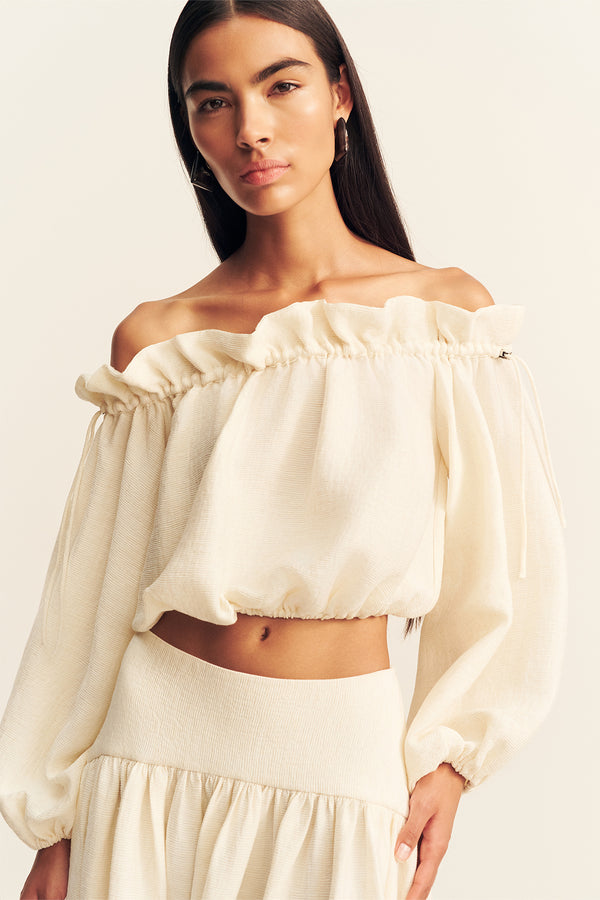 JASPER LINEN BLEND BLOUSE - RESIN