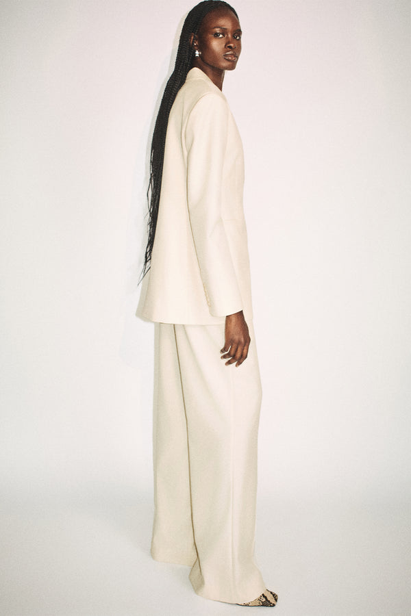 ASHER SUITING DRAWSTRING PANT - WHITE SWAN