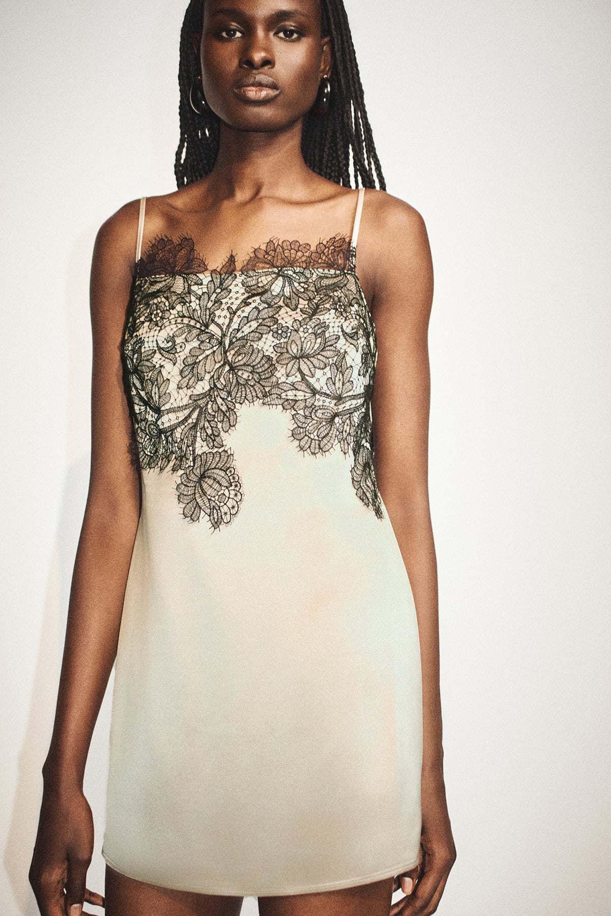 Lucia Lace Mini Dress | Champagne/Black | Dresses | Shona Joy