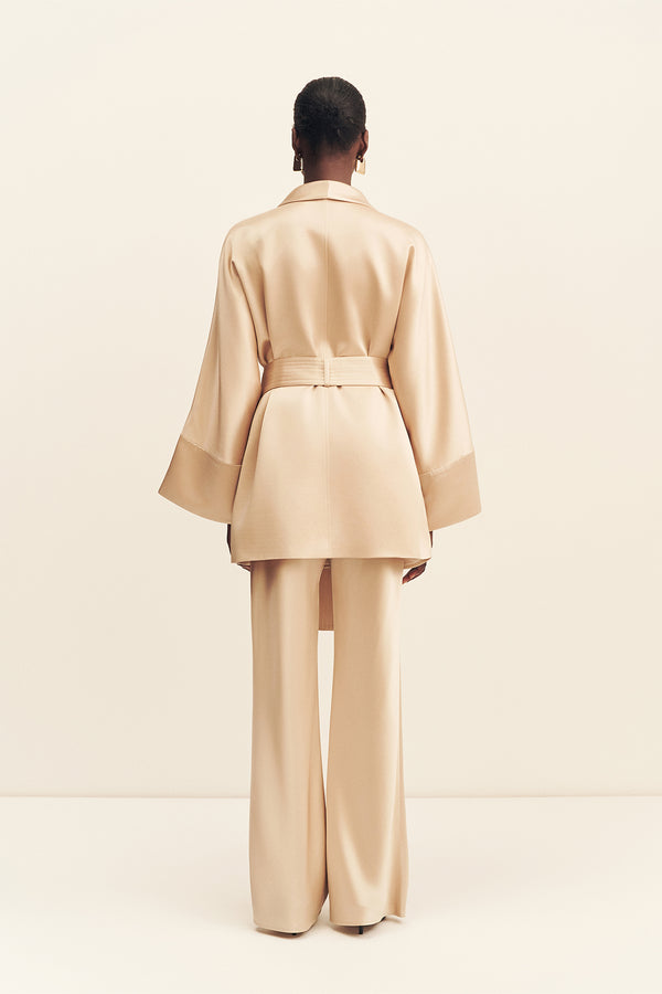 SAVANNA BELTED JACKET - CHAMPAGNE