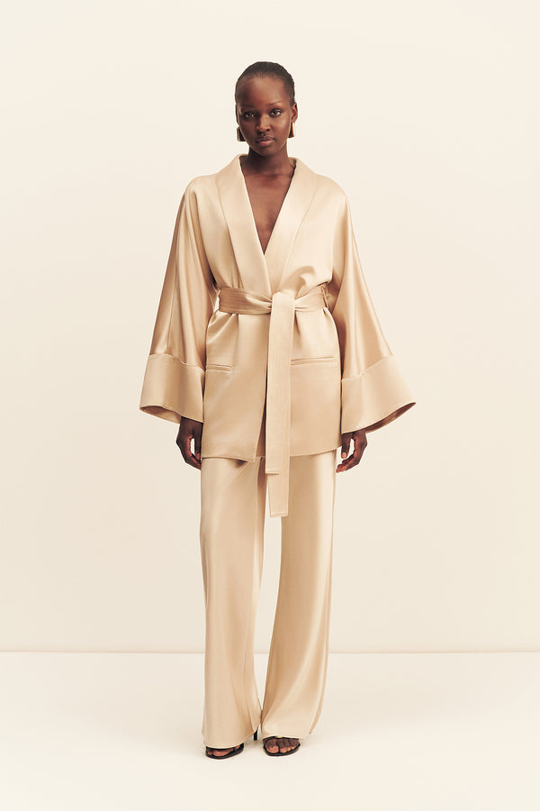 SAVANNA BELTED JACKET - CHAMPAGNE_F
