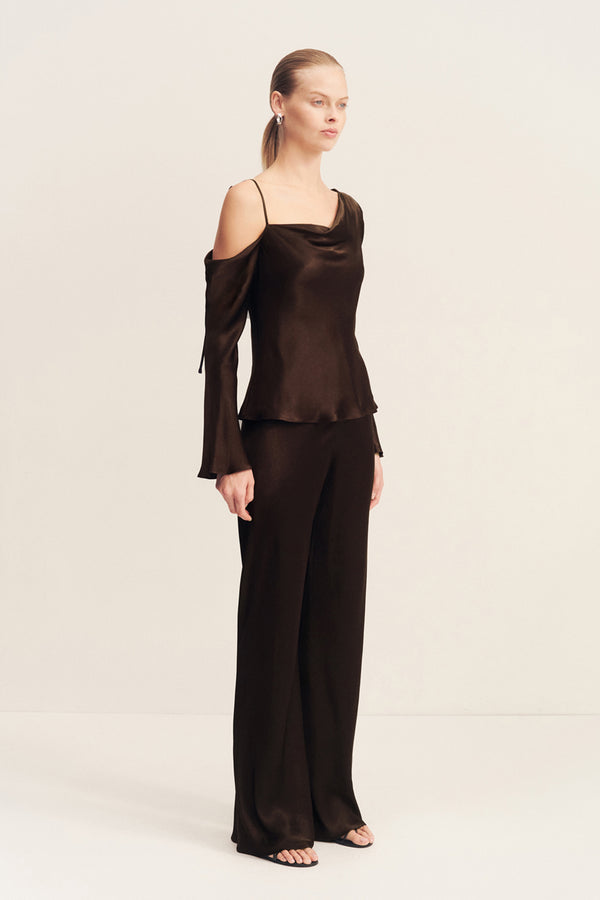 LA LUNE ASYMMETRICAL LONG SLEEVE TOP - BLACK_A