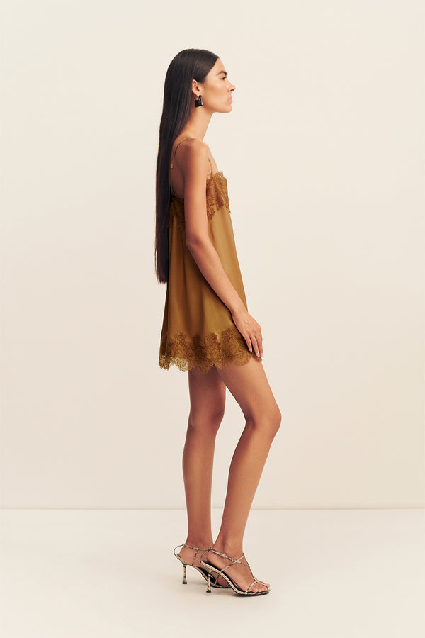 SIMONA LACE MINI DRESS - MEDALLION