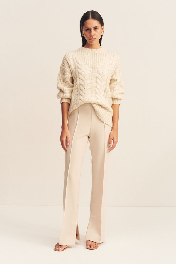 BOND MIXED CABLE SWEATER - VANILLA_F