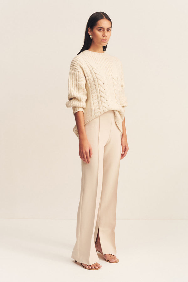 BOND MIXED CABLE SWEATER - VANILLA_A