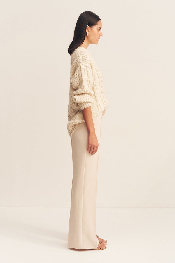 BOND MIXED CABLE SWEATER - VANILLA_S