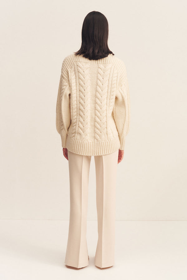 BOND MIXED CABLE SWEATER - VANILLA_B