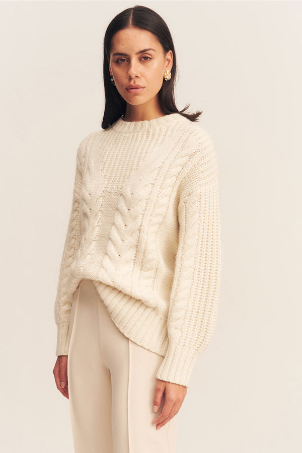 BOND MIXED CABLE SWEATER - VANILLA_D