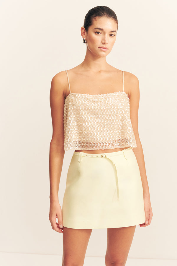OTIS BELTED MINI SKIRT - YUZU