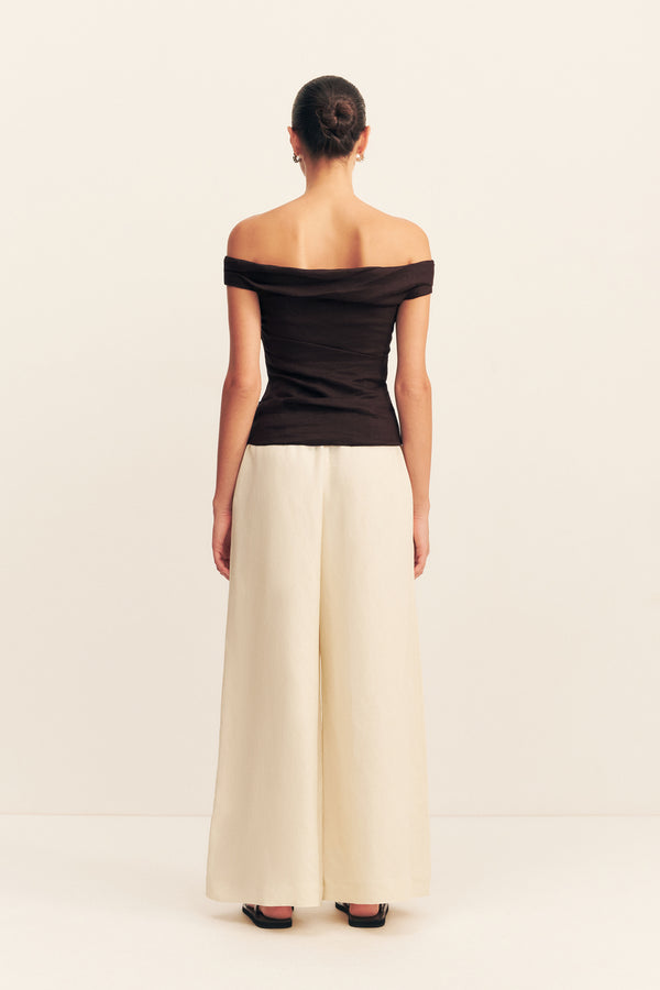 BROOKS OFF SHOULDER TOP - GANACHE