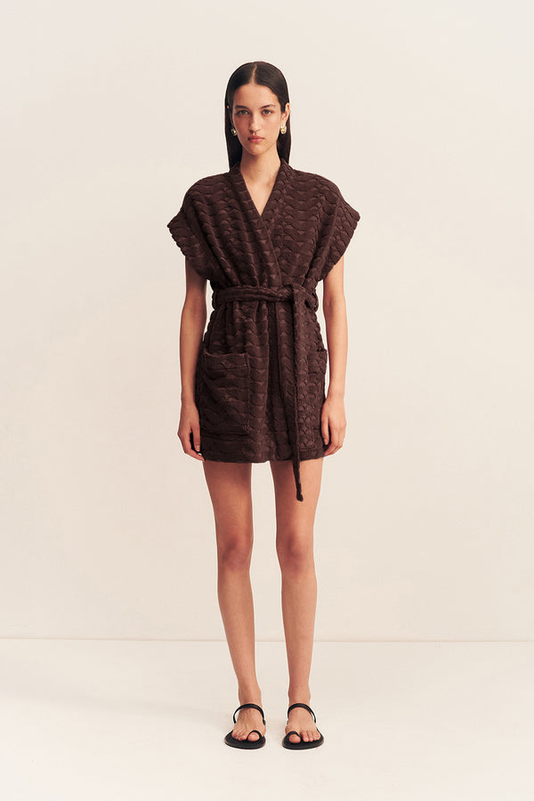 PAULINE SLEEVELESS ROBE - ESPRESSO_F