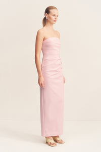 LANI STRAPLESS DRAPED MAXI DRESS - FAIRYFLOSS