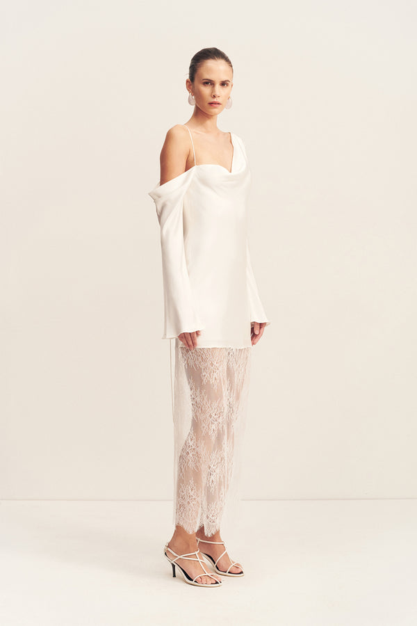 LABYRINTH LACE LONG SLEEVE MAXI DRESS - IVORY