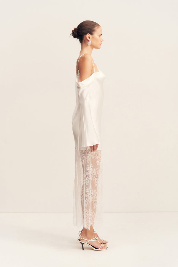 LABYRINTH LACE LONG SLEEVE MAXI DRESS - IVORY