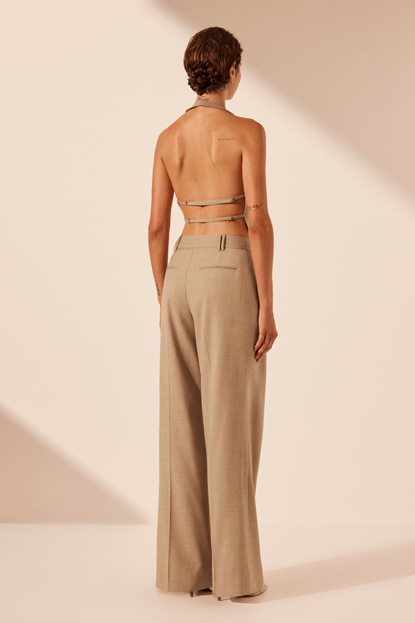 ASHER TAILORED OPEN BACK VEST - LATTE_B