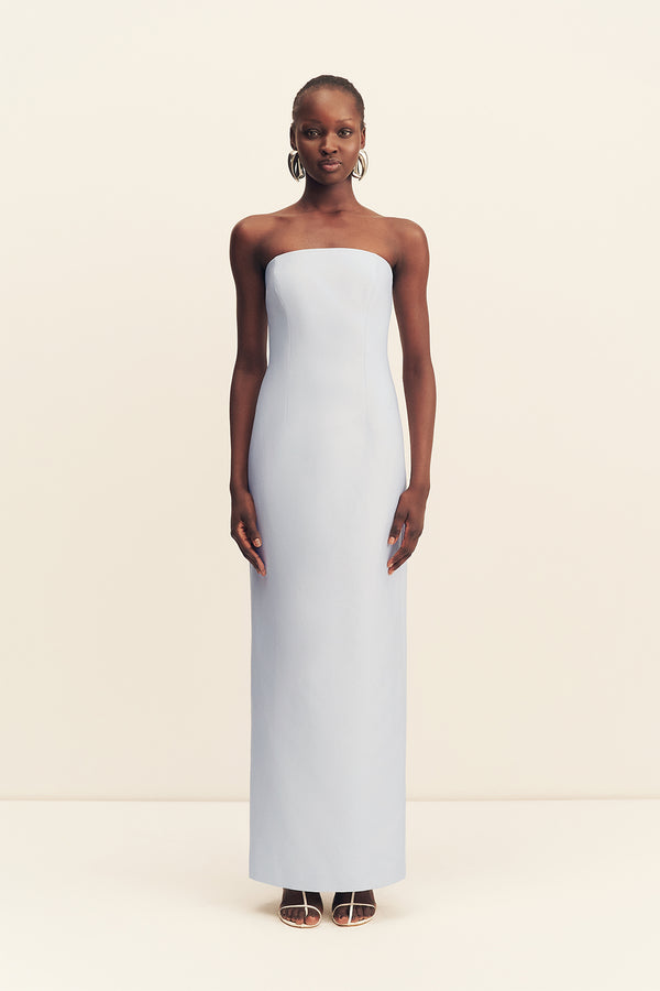 OTIS STRAPLESS PANELLED MAXI DRESS - SKY