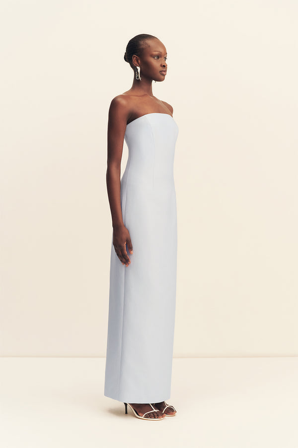 OTIS STRAPLESS PANELLED MAXI DRESS - SKY