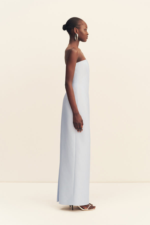 OTIS STRAPLESS PANELLED MAXI DRESS - SKY