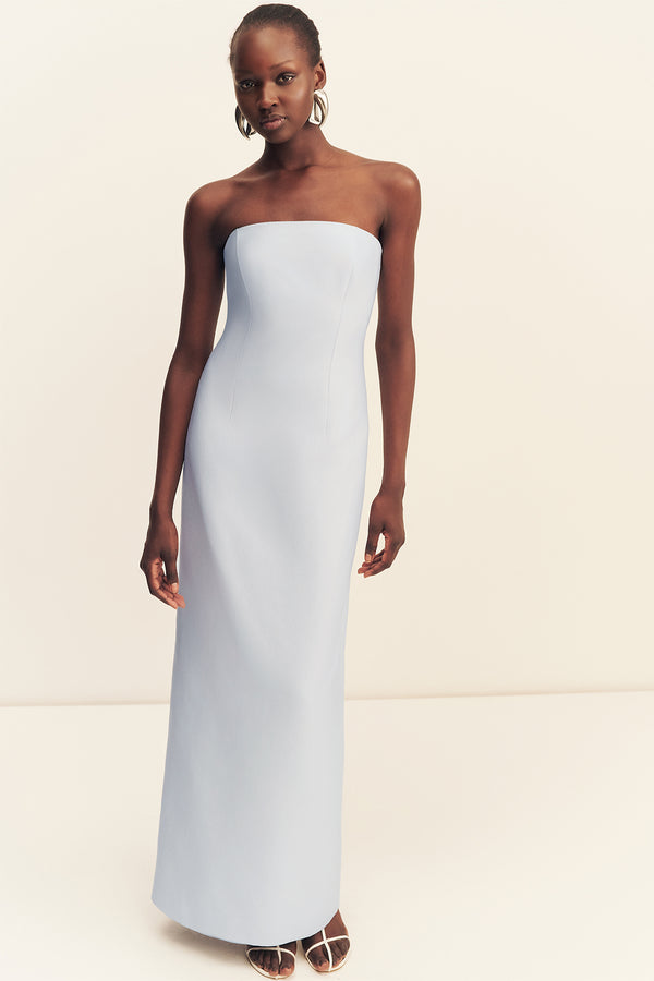 OTIS STRAPLESS PANELLED MAXI DRESS - SKY
