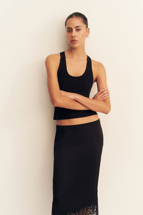 SOL JERSEY RACER BACK TANK - BLACK