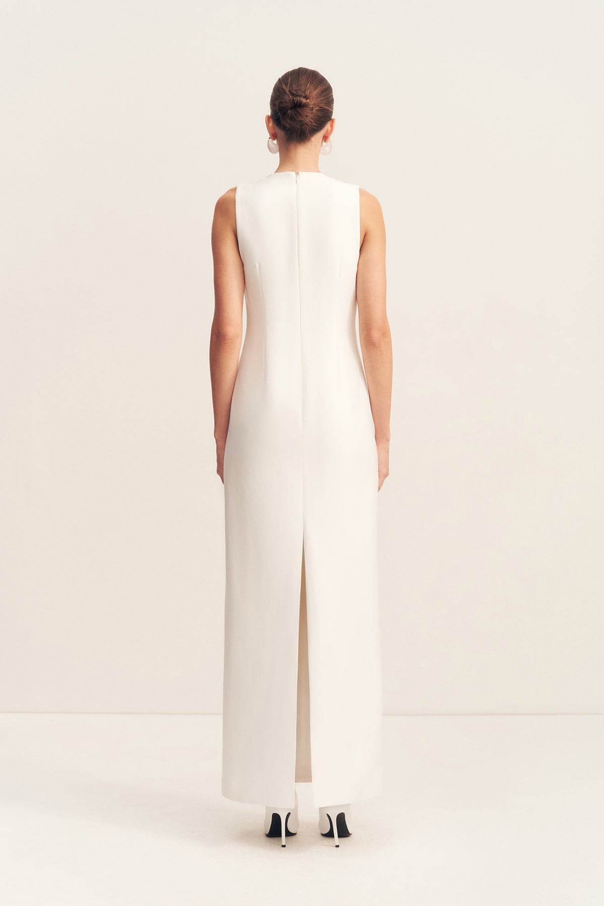 Otis Plunged Fitted Maxi Dress | Ivory | Dresses | Shona Joy
