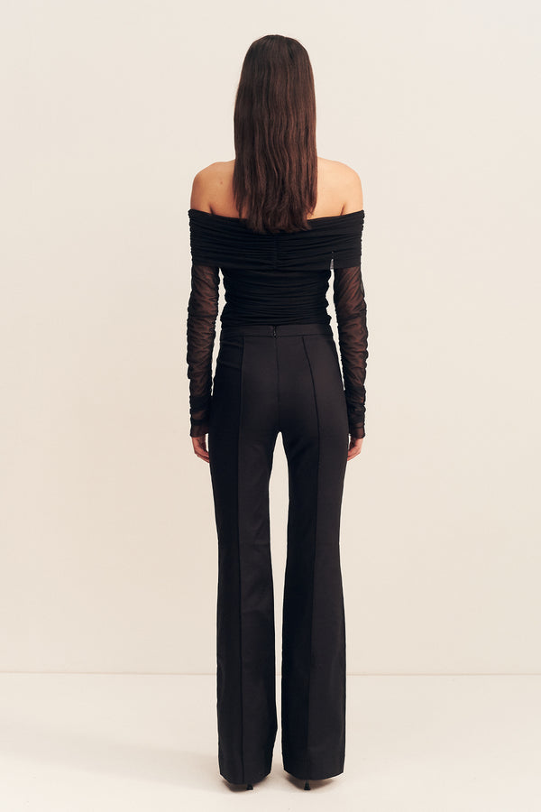 MIRA LONG SLEEVE OFF SHOULDER TOP - BLACK_B