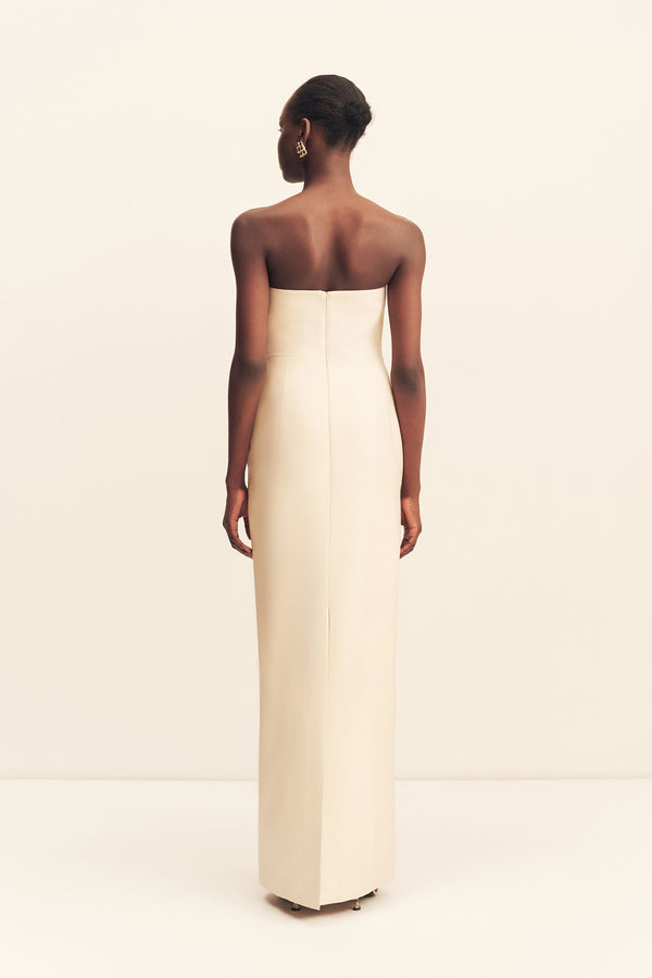 ELUNA PANELLED SEQUIN MAXI DRESS - MACADAMIA
