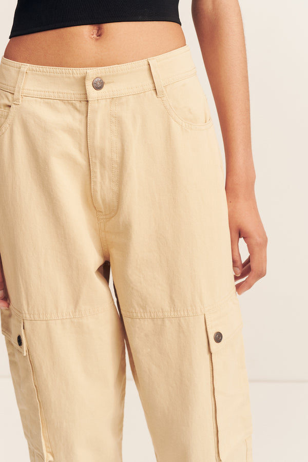 ARIANA CARGO TAPERED PANT - SAND_D