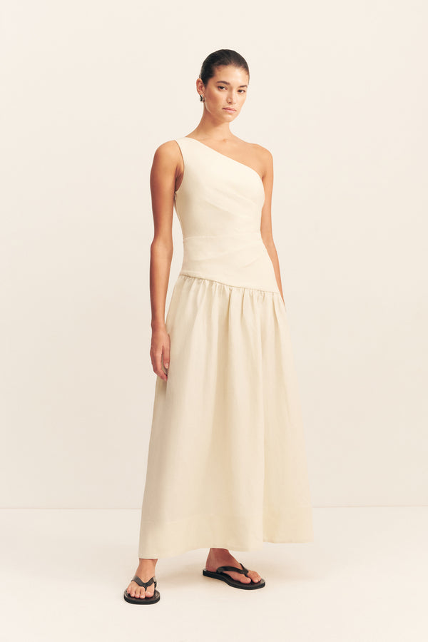 GIGI ONE SHOULDER MAXI DRESS - ECRU