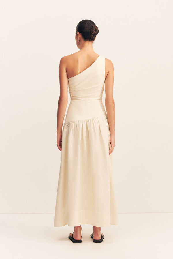 GIGI ONE SHOULDER MAXI DRESS - ECRU