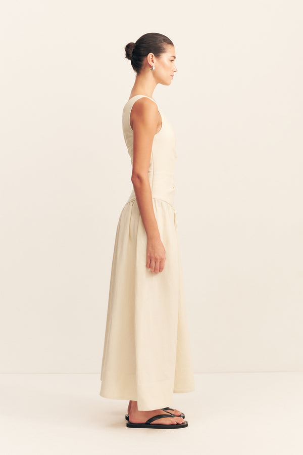 GIGI ONE SHOULDER MAXI DRESS - ECRU