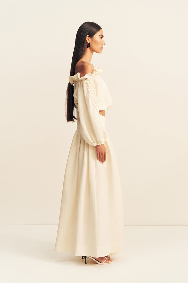 JASPER LINEN BLEND MAXI SKIRT - RESIN