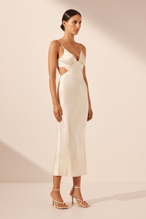 LA LUNE BACKLESS MIDI DRESS - CREAM_A