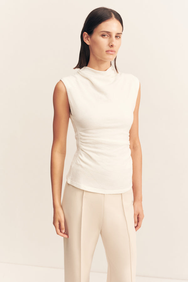 BEAU SLEEVELESS TOP - IVORY