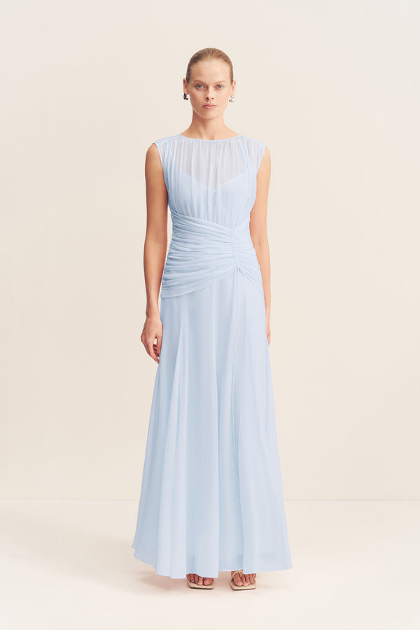 EMORY HIGH NECK MAXI DRESS - ARCADIAN BLUE_F
