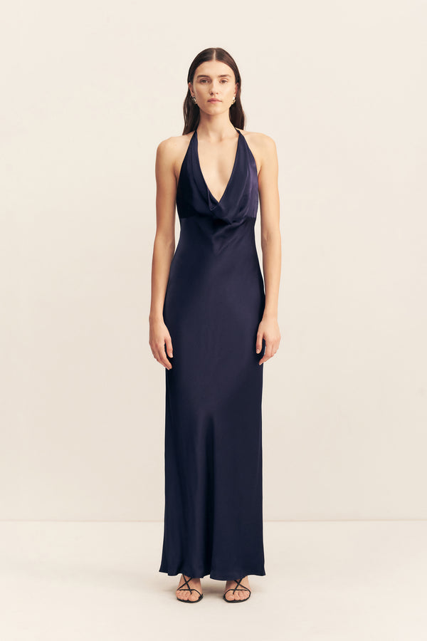 LA LUNE LOW COWL MAXI DRESS - MIDNIGHT_F