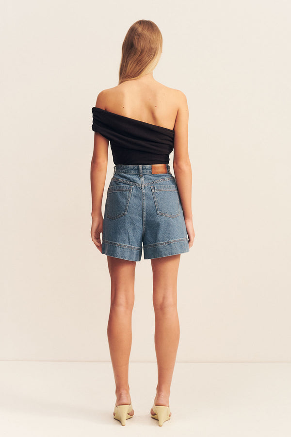 BEAU ONE SHOULDER TOP - BLACK_B