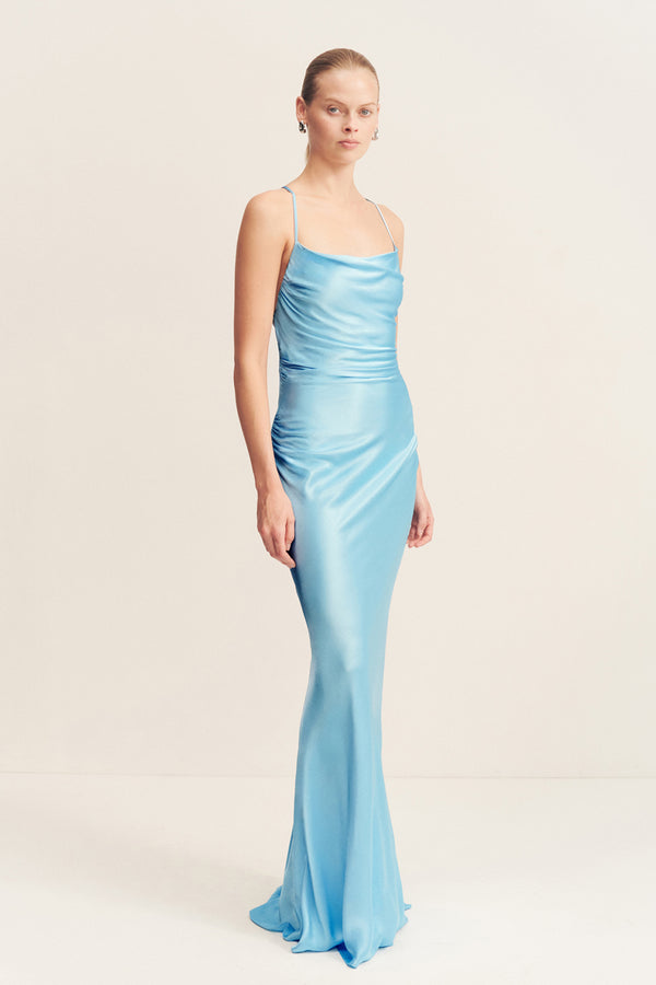 LA LUNE LACE BACK MAXI DRESS - ICEBERG BLUE_A