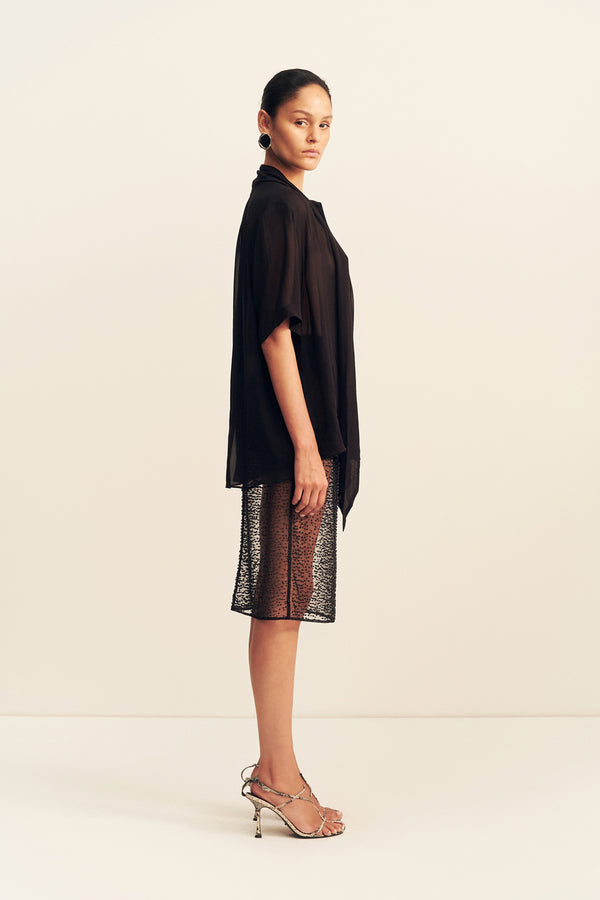 JUNO SCARF SHIRT - BLACK