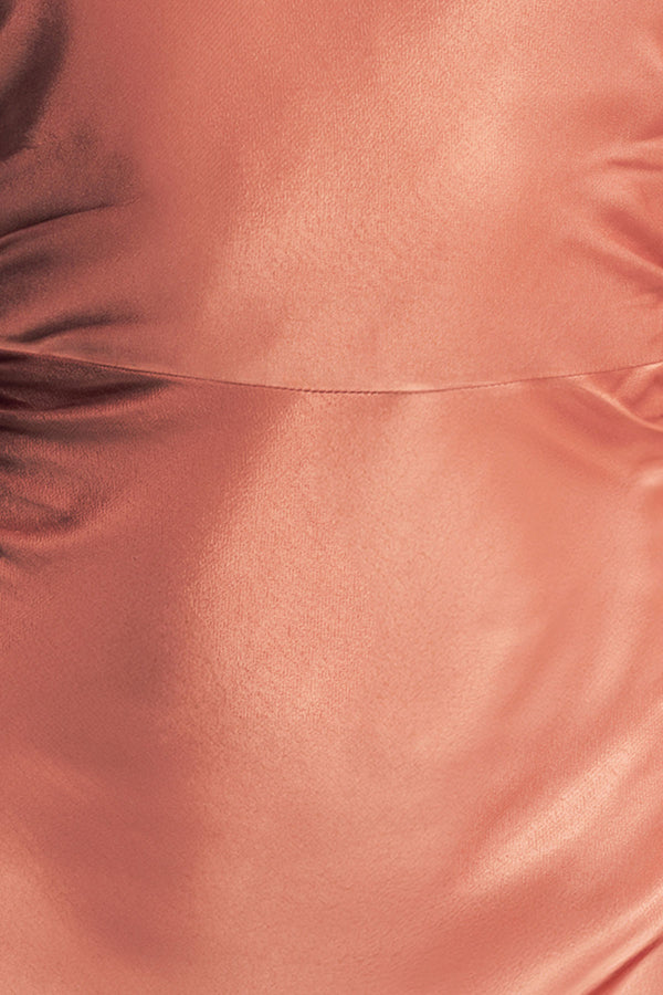 LA LUNE HIGH NECK RUCHED MAXI DRESS - ANTIQUE ROSE_SW