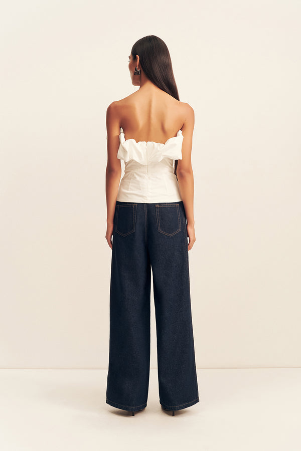 CAMPBELL STRAPLESS BUBBLE TOP - IVORY