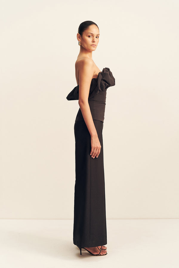 CAMPBELL STRAPLESS BUBBLE TOP - BLACK