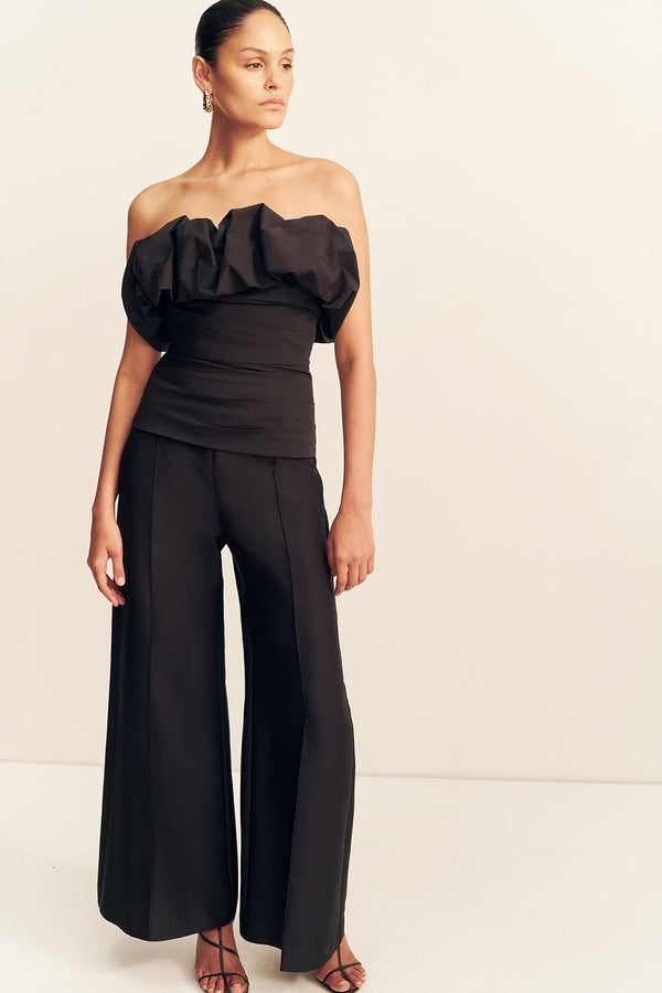 CAMPBELL STRAPLESS BUBBLE TOP - BLACK