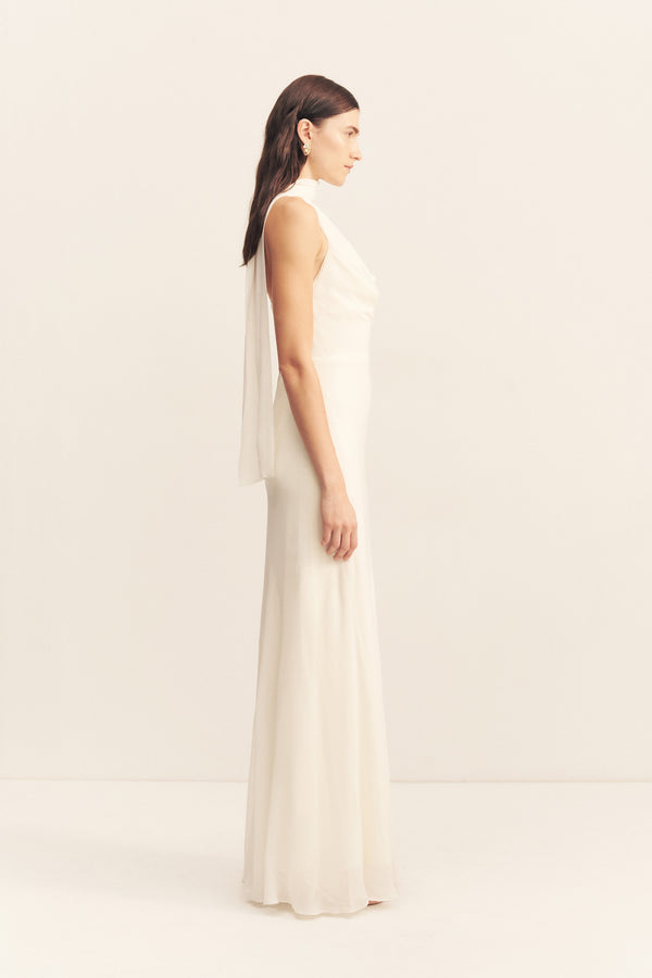 ROMY SCARF MAXI DRESS - IVORY