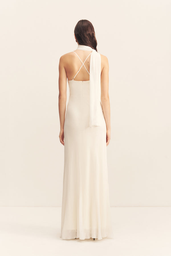 ROMY SCARF MAXI DRESS - IVORY