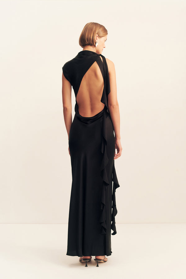 Agnes Draped Ruffle Maxi Dress | Black | Dresses | Shona Joy Agnes Draped Ruffle Maxi Dress | Black | Dresses | Shona Joy