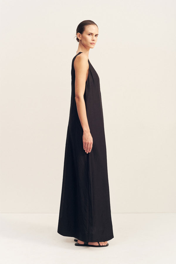 PALOMA PLUNGED MAXI DRESS - BLACK