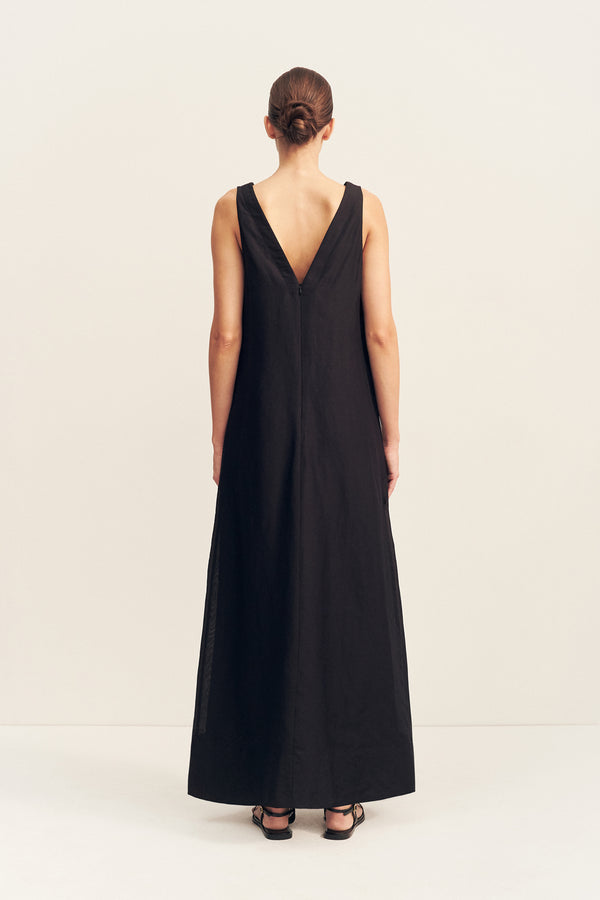 PALOMA PLUNGED MAXI DRESS - BLACK